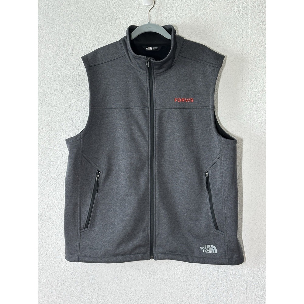 The North Face Ridgewall Soft Shell Vest Mens Gray Size‎ XL EUC  Co.Logo
